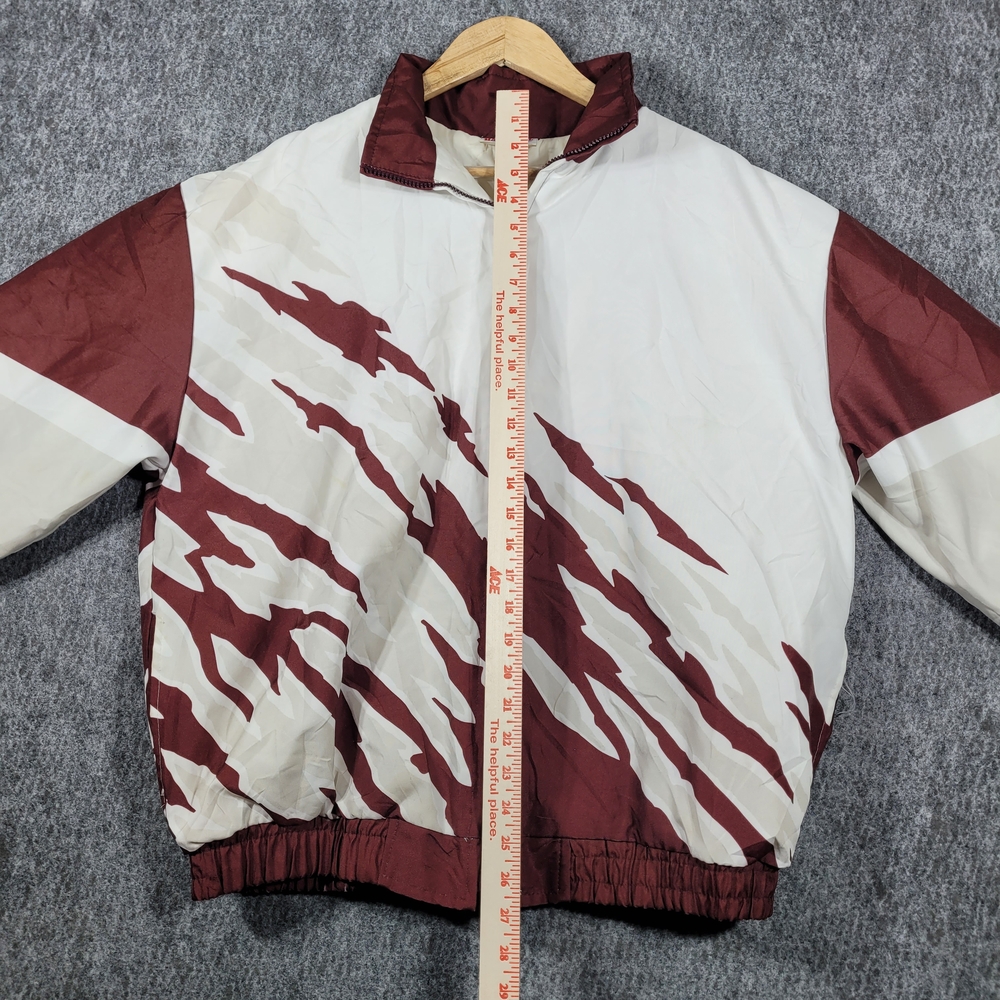 Hartwell Sports Jacket  Windbreaker 90s Maroon White Vtg Splash Pattern Retro L - Picture 3 of 7